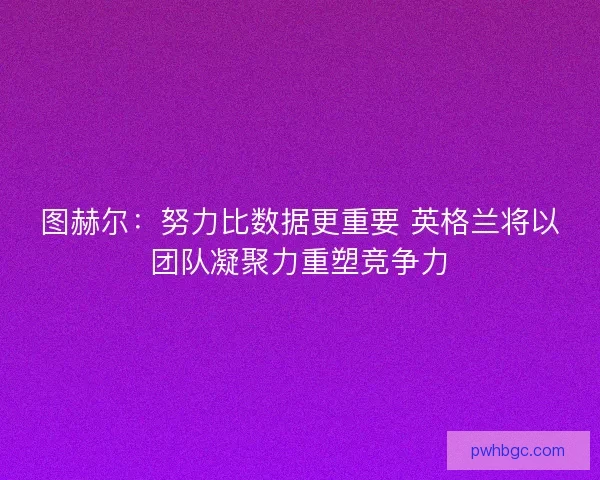 图赫尔：努力比数据更重要 英格兰将以团队凝聚力重塑竞争力